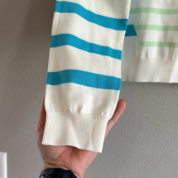 NWT Solid & Striped The Mackenzie Pullover Sweater Pink/White/Green/Blue Medium - Picture 6 of 12